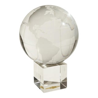 Vintage Crystal Globe on Stand For Sale