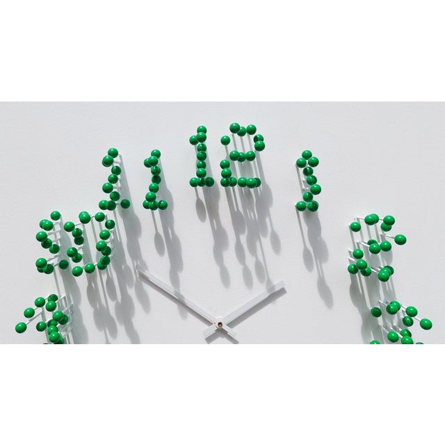 "Mocap" (White-Green) Illusionistic Wall Clock / Wall-Sculpture For Sale - Image 6 of 10