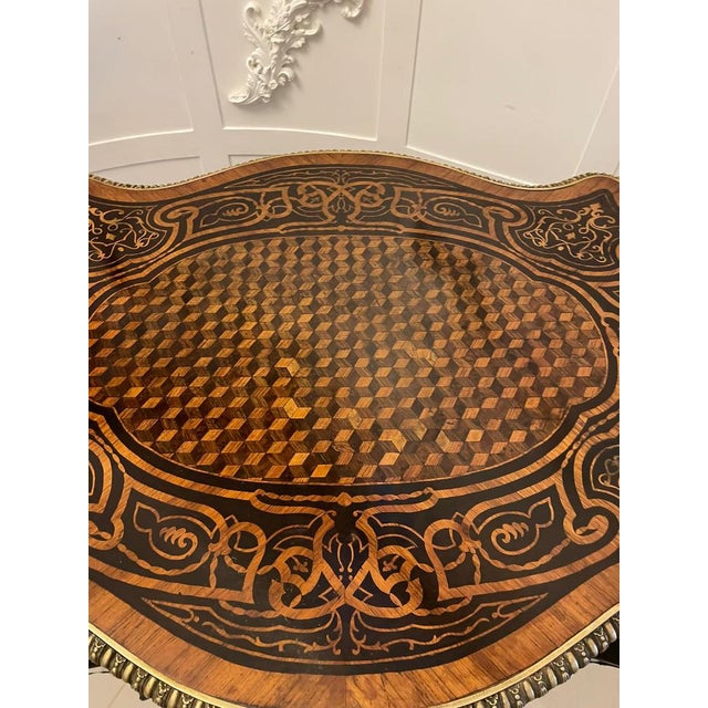 Victorian French Freestanding Marquetry and Parquetry Centre Table, 1860s For Sale - Image 13 of 18