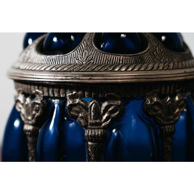 Blue Large Royal Sheffield Collection Blue Service Jar, 1950s For Sale - Image 8 of 15