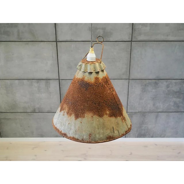 Industrial Industrial Metal Lamp, 1950s For Sale - Image 3 of 7