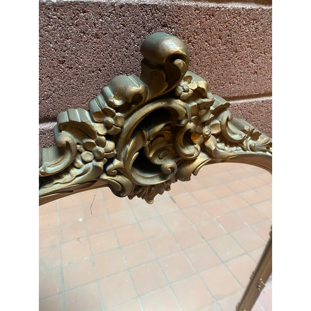 Hollywood Regency Vintage Arched Gilt Mirror For Sale - Image 3 of 5