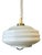 Mid-Century Modern White Glass Pull Down Dining Room Pendant Lamp, 1970s For Sale