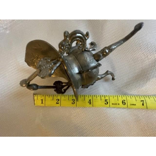 Metal Antique Qing Dynasty Pewter Dragon Libation Cup (Jue) For Sale - Image 7 of 7