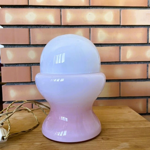 Space Age Accent Table Lamp in Pink Opaline Glass, 1960s For Sale - Image 13 of 13