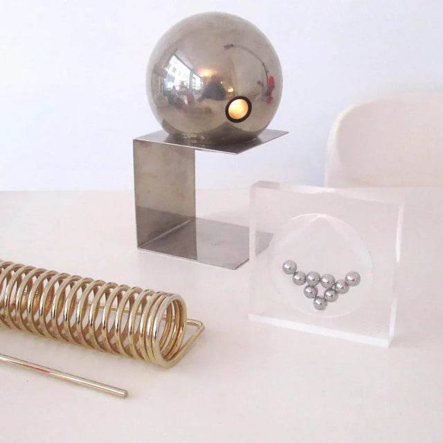 Mid-Century Modern Modern Sculpture Lamp in Chrome, 1960s For Sale - Image 3 of 12