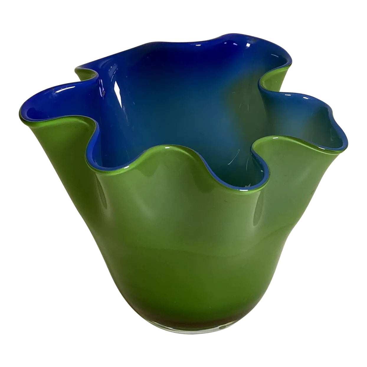 Murano Art Glass Venini Fazzoletto Vase, 1960s Chairish