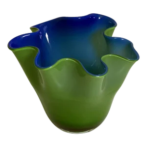 Murano Art Glass Venini Fazzoletto Vase, 1960s
