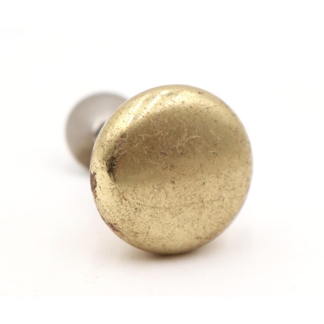 Traditional Pair of Vintage 1.125 In. Brass Cabinet Drawer Knobs For Sale - Image 3 of 5