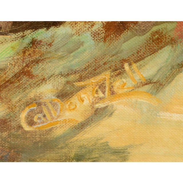 Mid Century Country Lane Figurative Landscape With Autumn Trees by Donna Zell For Sale - Image 4 of 4