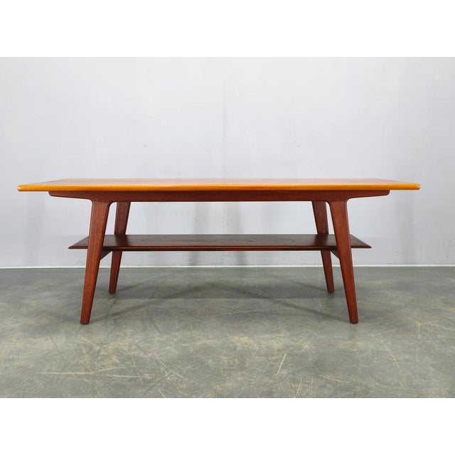 Danish Mid-Century Teak Coffee Table with Shelf, 1960s For Sale - Image 10 of 12