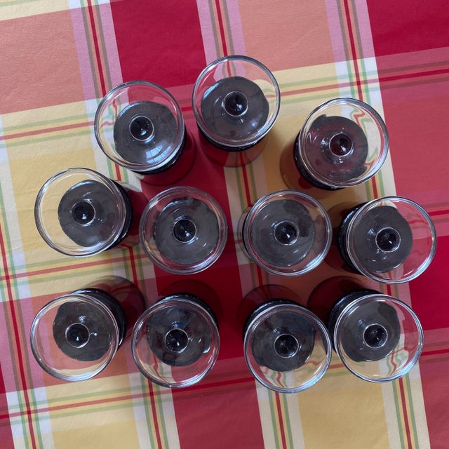 Mid 20th Century Luminarc Ruby Red Cordial Glasses- Set of 11 For Sale - Image 10 of 13