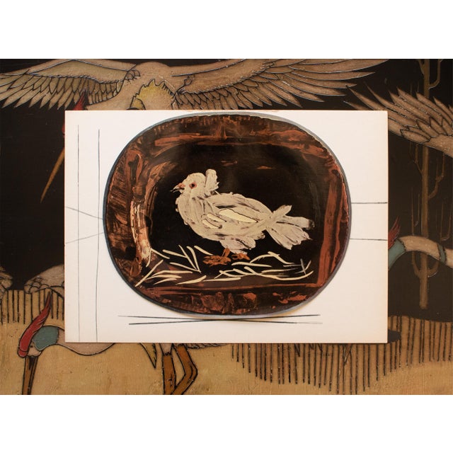 The School of Paris 1955 Swiss Print of Picasso's Ceramic Platter, "Dove" For Sale - Image 3 of 7