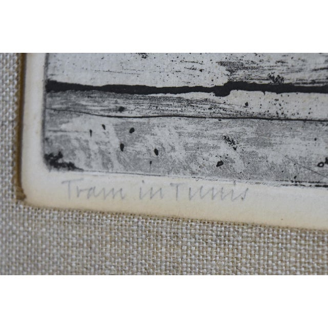 1960s Herman Berserik - "Train in Tunis" Vintage Signed Framed Engraving For Sale In New York - Image 6 of 7