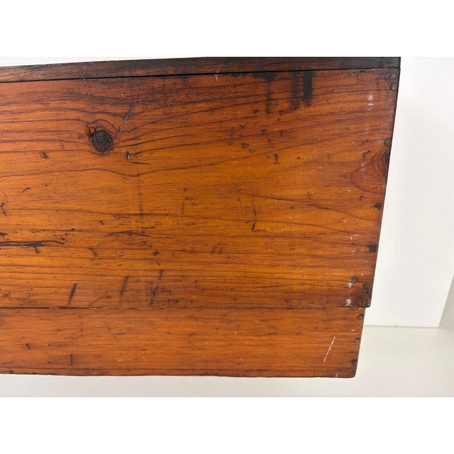 Early American Primitive Pine Lift-Top Storage Box | 19th Century Farmhouse Blanket or Document Box For Sale - Image 15 of 15
