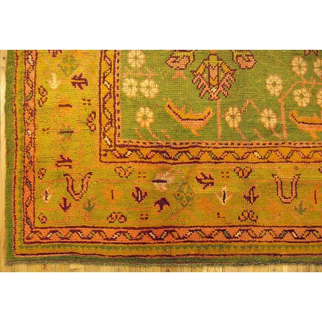 Apple Green Antique Turkish Oushak - 9'4" x 12'6" For Sale - Image 4 of 4
