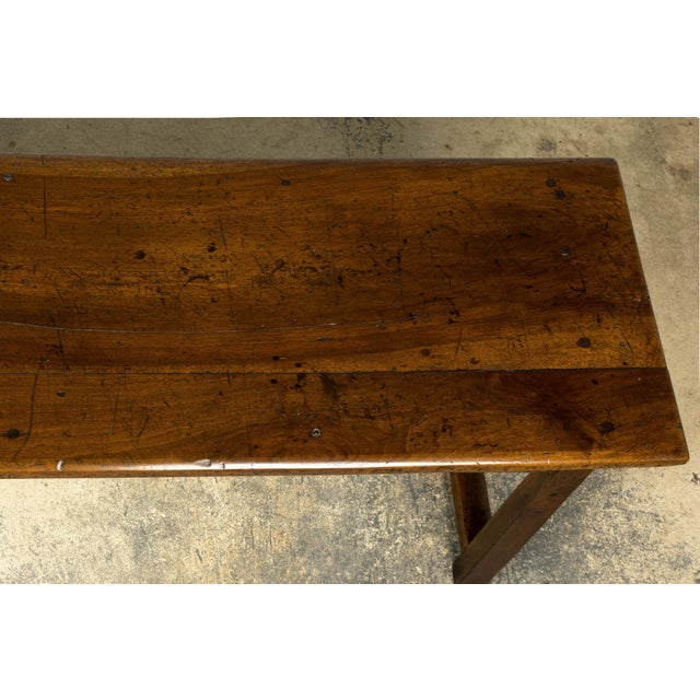 Early 19th Century French Provincial Walnut Farmhouse Refectory Table For Sale In New York - Image 6 of 18