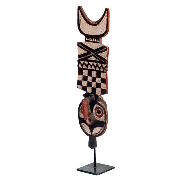 African Vintage African Tribal Carved Wood Totem For Sale - Image 3 of 10