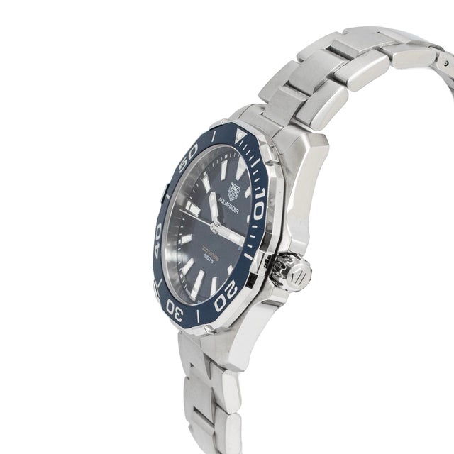 Modern Tag Heuer Aquaracer 300m 41mm Way111c Blue Dial Stainless Steel Quartz Watch For Sale - Image 3 of 10