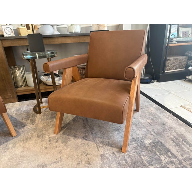 Wood Rh Jakob Leather Lounge Chairs – Set of Two Italian Cavallino Leather | Cocoa For Sale - Image 7 of 18