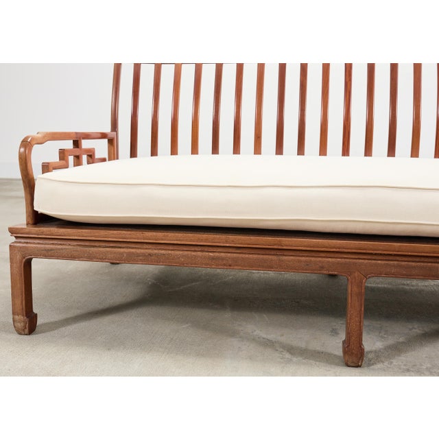 Pair of Michael Taylor Style Ming Inspired Hardwood Sofas For Sale - Image 14 of 18