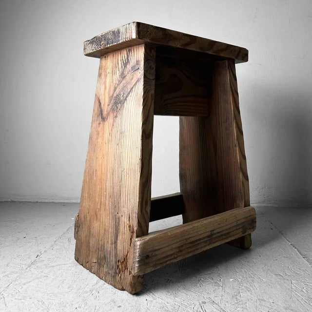 Japanese Minimalist Fumidai Steet Wooden Stool, 1940s | Chairish