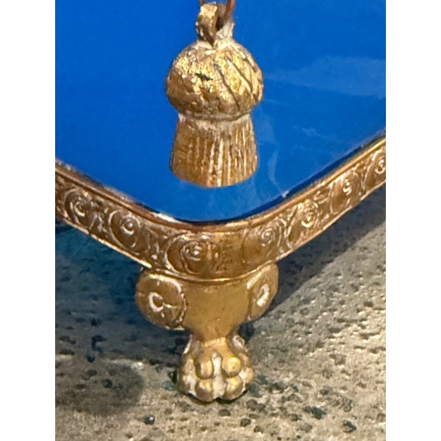 French Blue Opaline Antique Jardiniere For Sale - Image 9 of 10