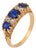 Late 19th Century Victorian English Gia No Heat Sapphire Diamond 18k Yellow Gold Band Ring, Size 6.75 For Sale
