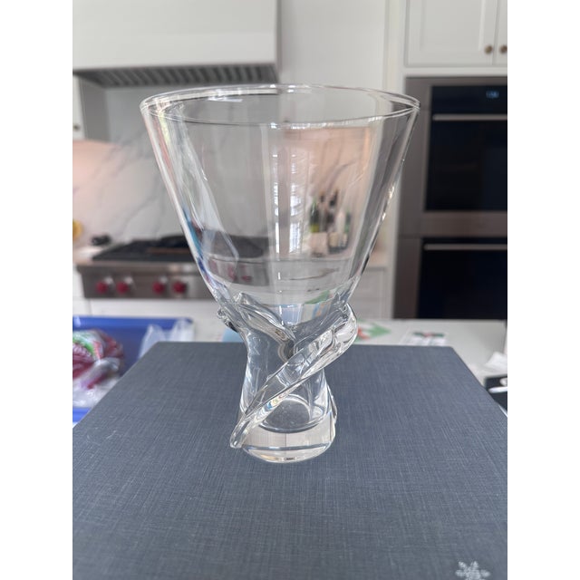 Steuben Glass Vase featuring elegant twisted stem. Steuben Glass Works, founded in Corning, New York in 1903, became...