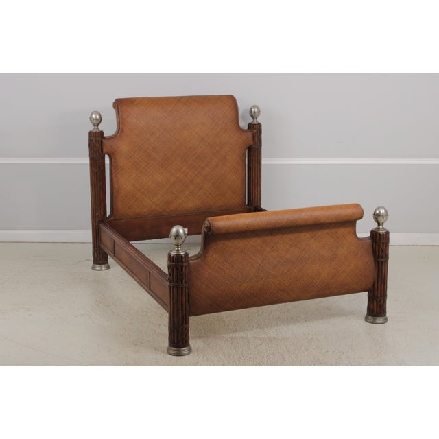 Traditional Thomasville Ernest Hemmingway Kilimanjaro Queen Size Bamboo Bed For Sale - Image 3 of 18