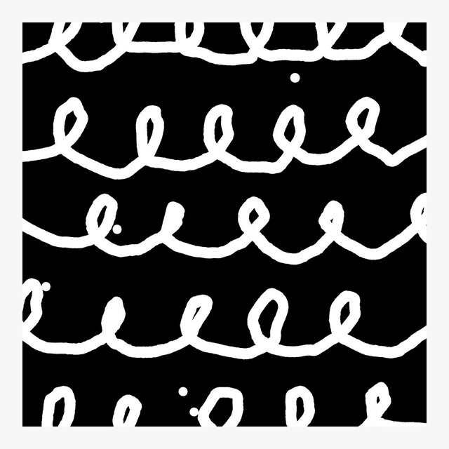 Mid-Century Modern Bumpy Train Ride White on Black Fine Art Print 43.5" X 61" by Liz Roache For Sale - Image 3 of 6