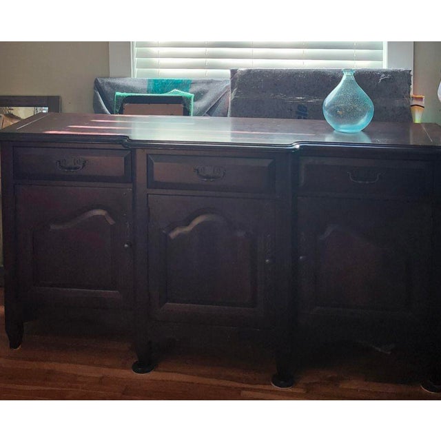 Beautiful Old World French Provincial Style Large 3 Door Solid Wood Buffet Dining Sideboard. H: 36", W: 72", D: 20"....