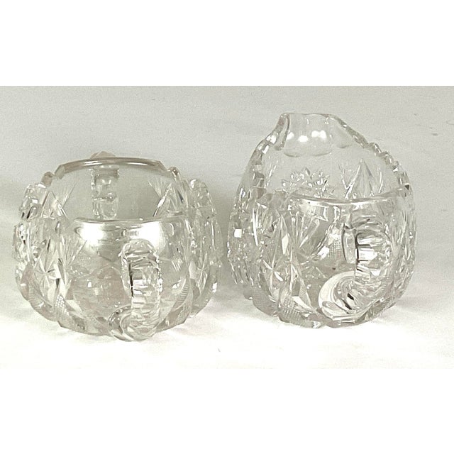 Late 19th Century American Brilliant Period-Abp-1880-1916 Creamer and Sugar Set For Sale - Image 5 of 7