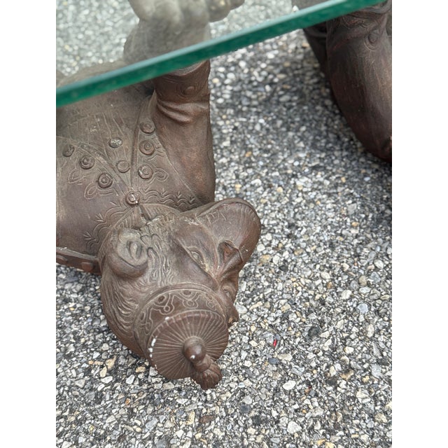 Vintage Figural Monkey Base Coffee Table With Glass Top For Sale In Philadelphia - Image 6 of 12