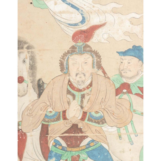 Red Chinese Emperor General & Attendants Gouache, 2 For Sale - Image 8 of 12