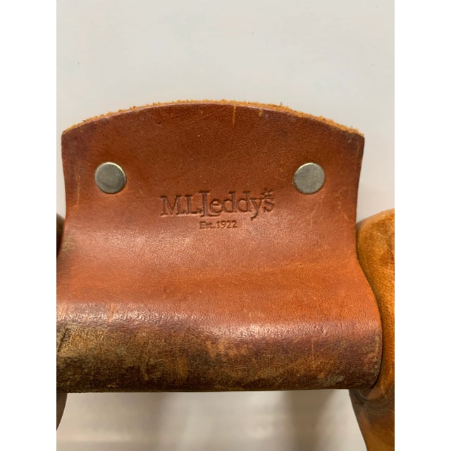 Mid 20th Century Vintage Pair of Leather Stirrups by ML Leddy’s in the Fort Worth Stockyards For Sale - Image 4 of 6