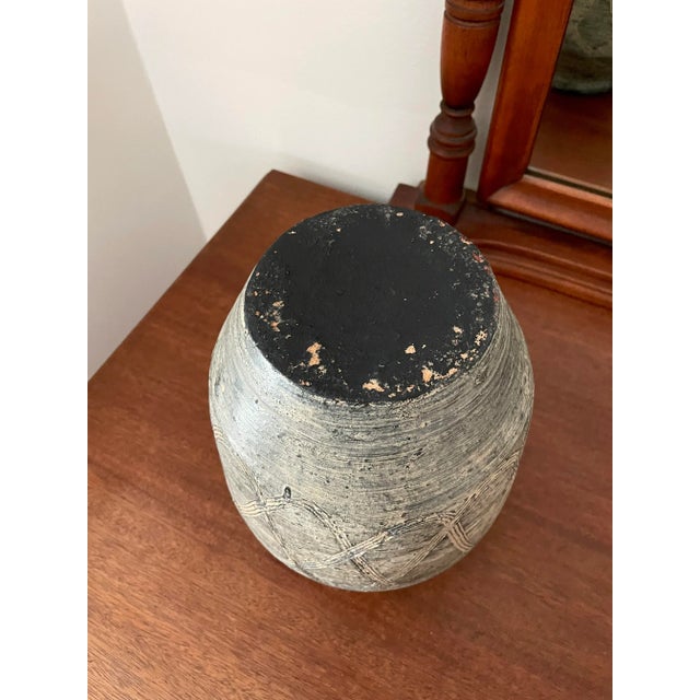 Late 20th Century Rustic Pottery Jug Vessel With Two Handles For Sale - Image 10 of 11