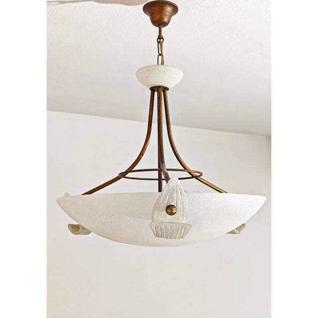 Pendant Lamp in Burnished Metal and Murano Glass, 1980s For Sale - Image 13 of 16