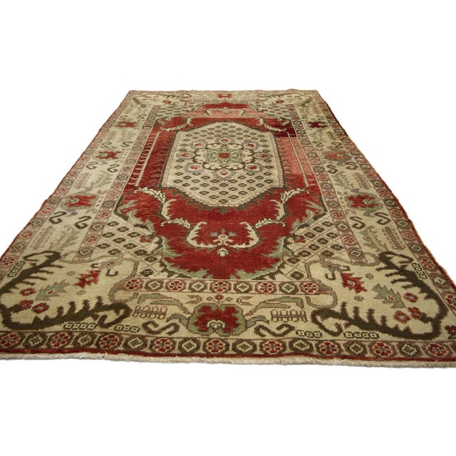 Mid-Century Modern Vintage Turkish Oushak Gallery Rug - 04'09 X 09'00 For Sale - Image 3 of 6
