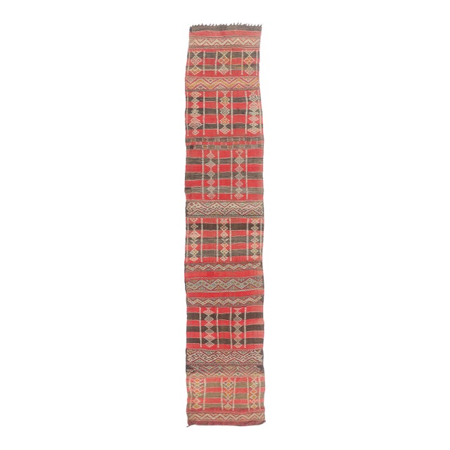 Vintage Zemmour Moroccan Kilim Rug, 03'02 X 16'04 For Sale