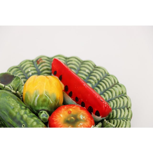 Ceramic Trompe l'Oeil Antique Portuguese Plate For Sale - Image 7 of 13