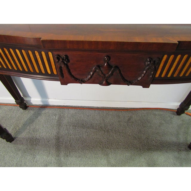 Henkel Harris Solid Mahogany Inlaid Console Table For Sale - Image 6 of 10