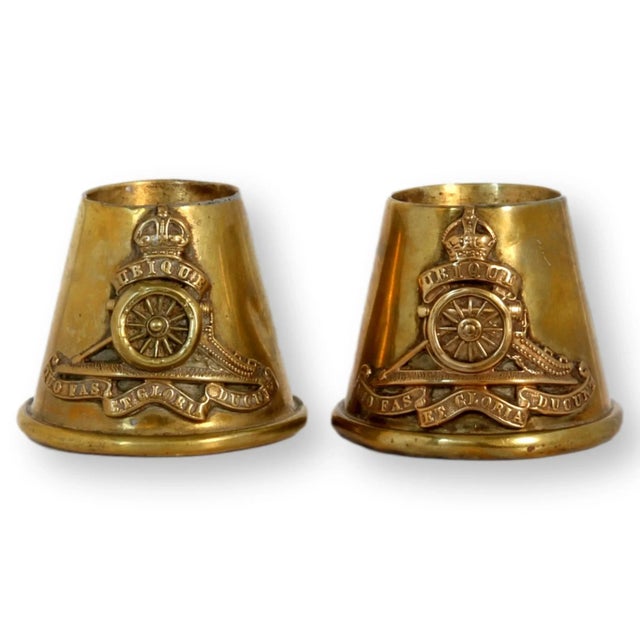 Early 20th Century Antique French Trench Art Match Holders, a Pair For Sale - Image 5 of 5