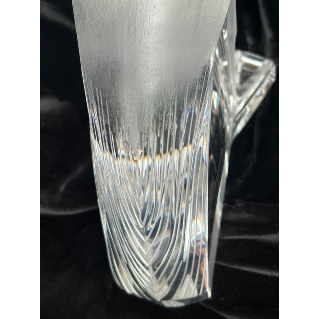 Transparent Pristine Lalique Louisiane Peacock/Crane 1970's Retired Crystal Sculpture For Sale - Image 8 of 12