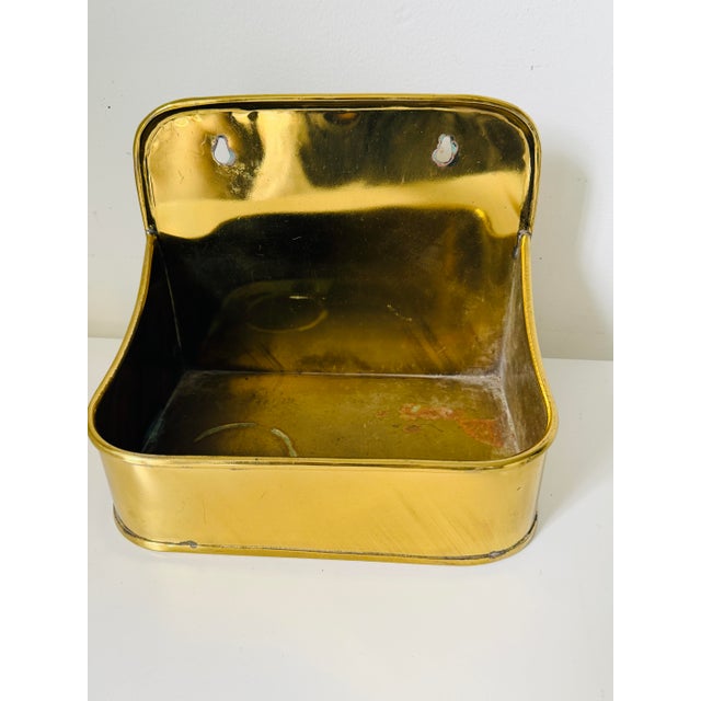 Antique French Wall Mount Lavabo Font and Basin Wall Fountain, Ironstone and Brass. For Sale - Image 12 of 12