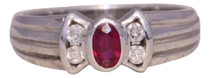 The Vivid: Ruby and Diamond Ring in 14K White Gold