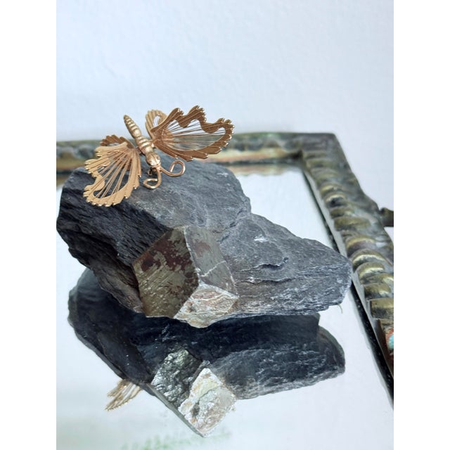 Mid-Century Modern 1960s Napier Gold Butterfly Brooch For Sale - Image 3 of 12