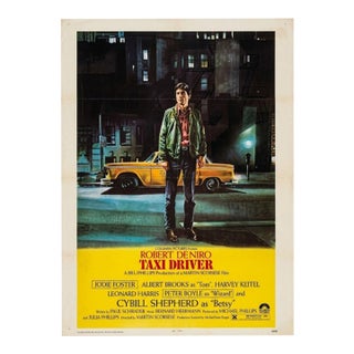 Original 1976 Martin Scorsese 'Taxi Driver' Us One-Sheet Movie Poster - Linen Backed For Sale