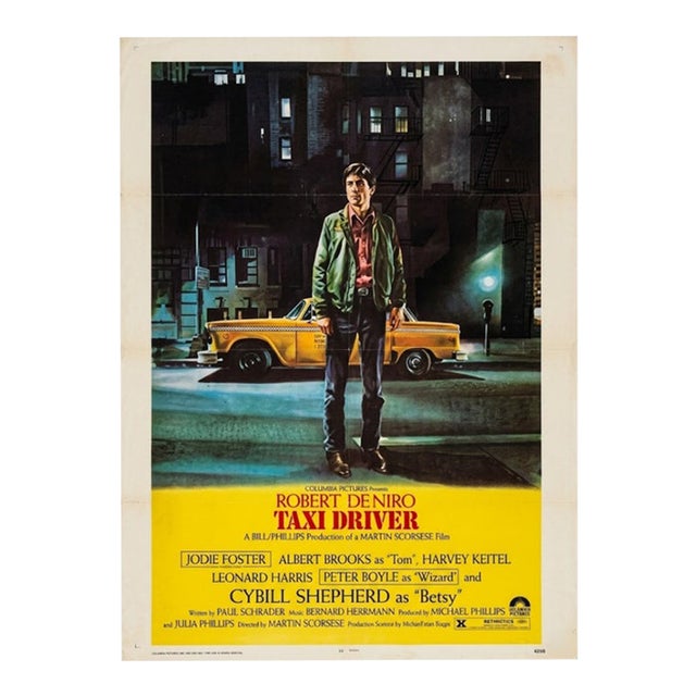 Original 1976 Martin Scorsese 'Taxi Driver' Us One-Sheet Movie Poster - Linen Backed For Sale