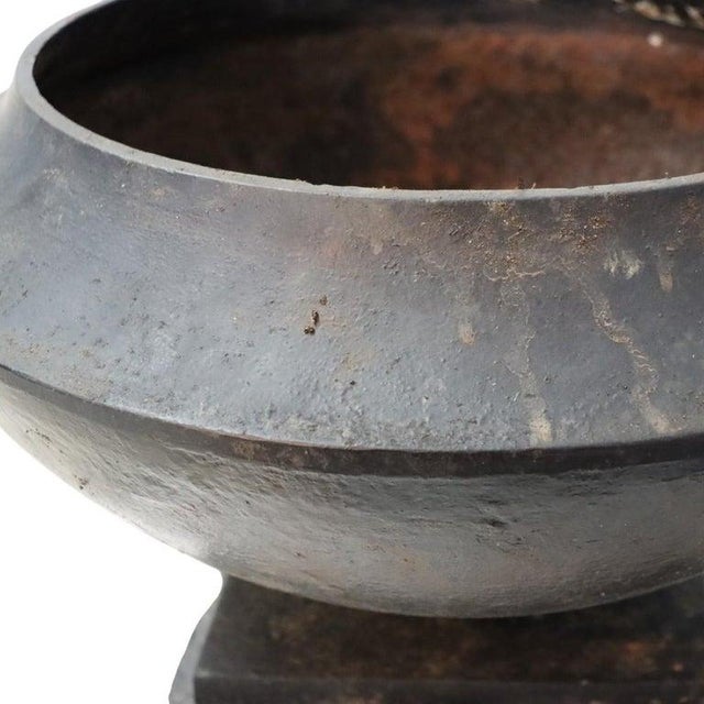 Antique Fiske School Cast Iron Garden Urn C1900 For Sale - Image 9 of 9